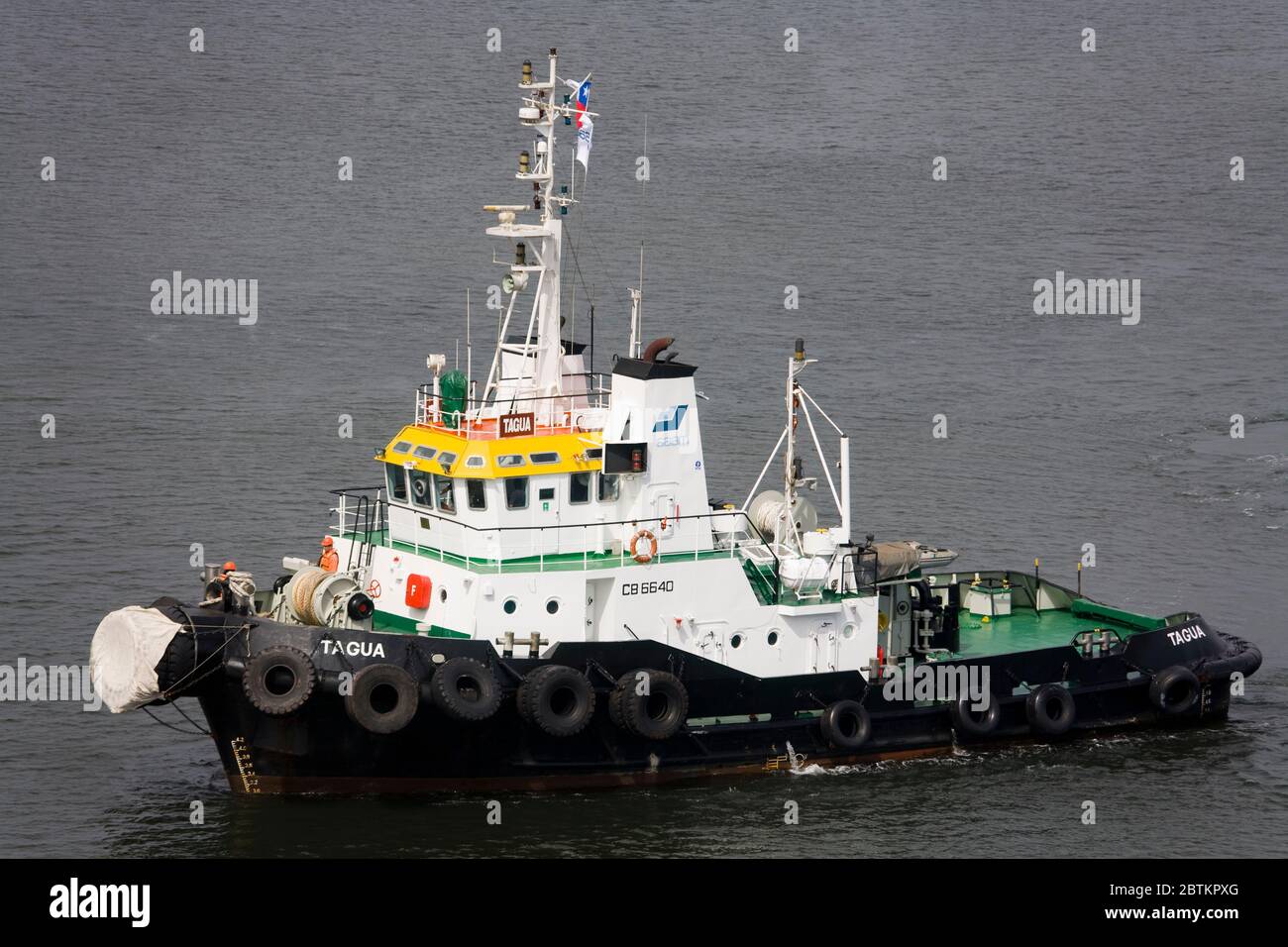 Tugboat in Coquimbo Port, Norte Chico Region, Chile, South America Stock Photo