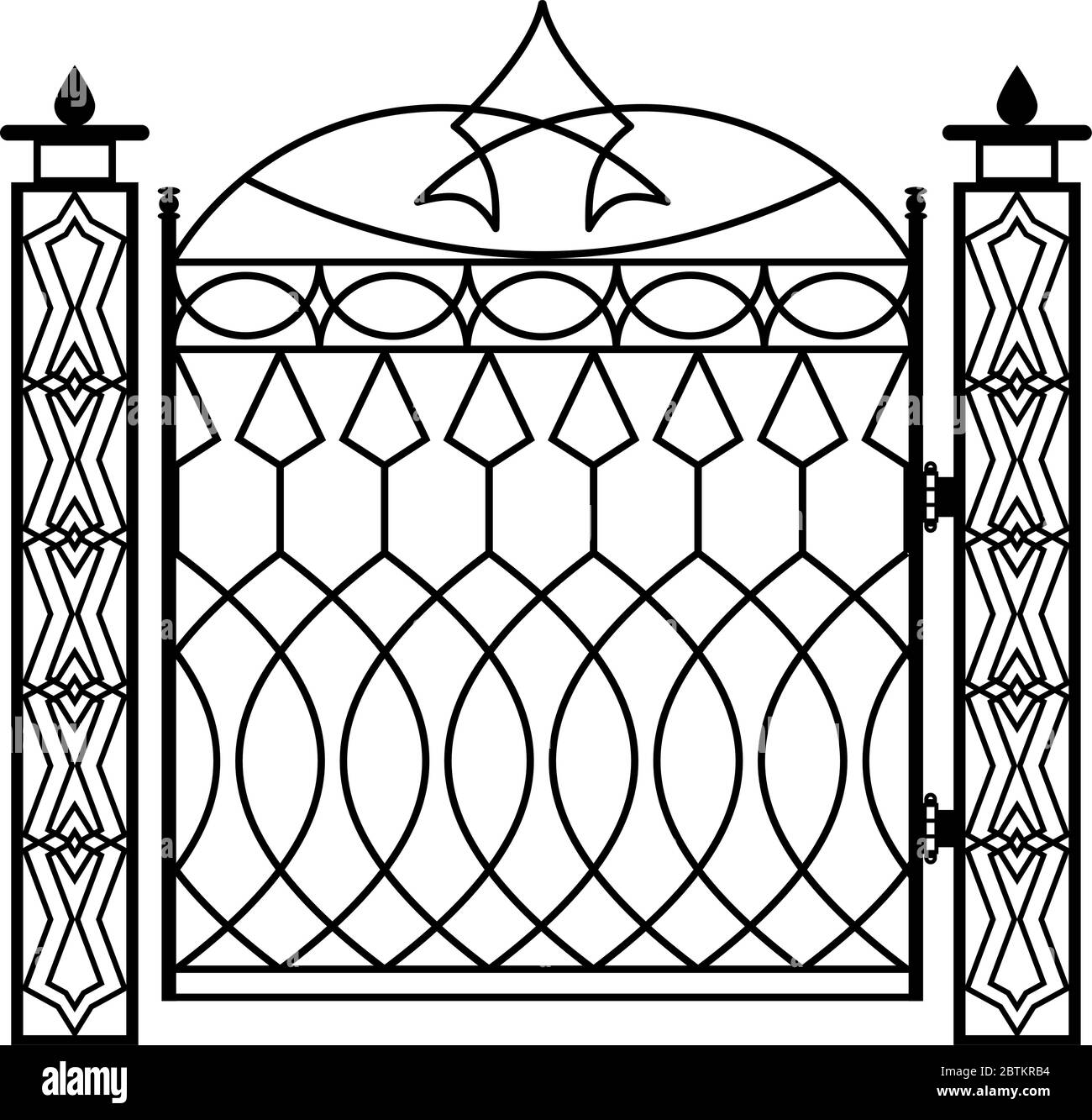Wrought Iron Gate Pillar Vector Illustration Stock Vector Image & Art