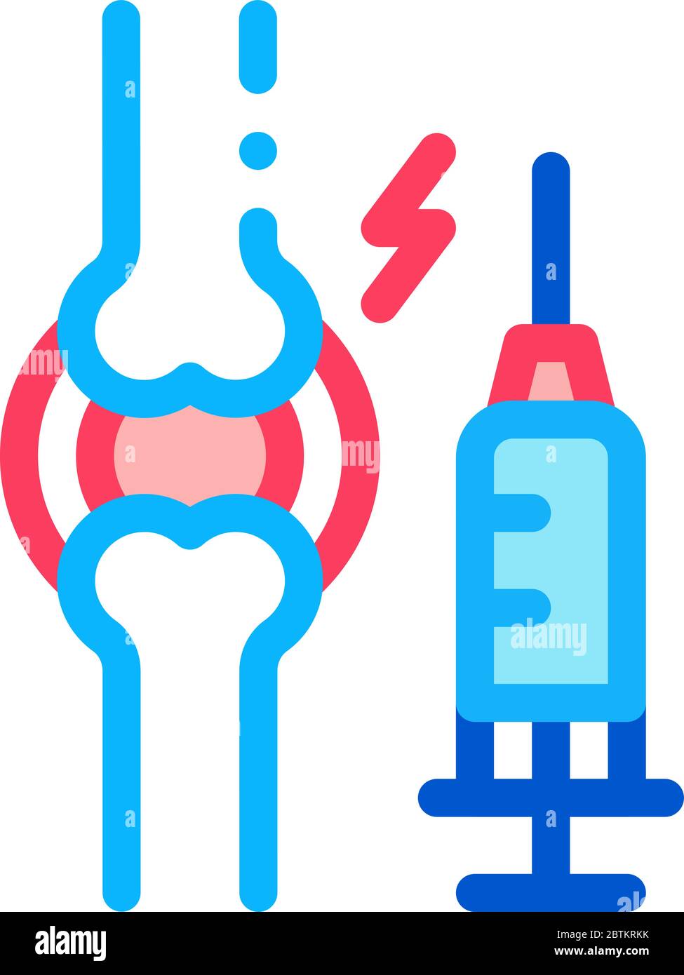 preventive injection for arthritis icon vector outline illustration Stock Vector