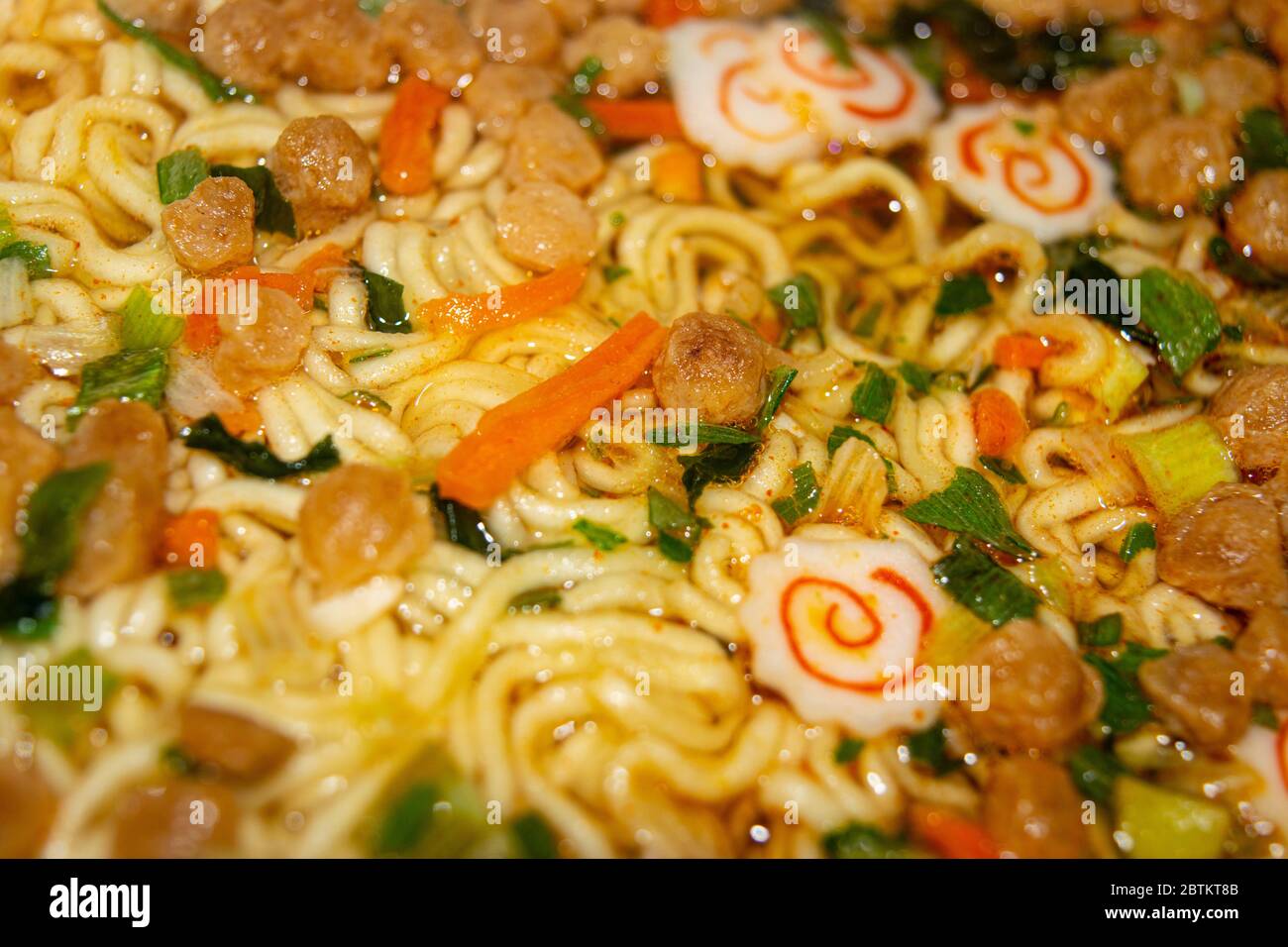 Instant noodles with spices, dried vegetables and freezedried meat