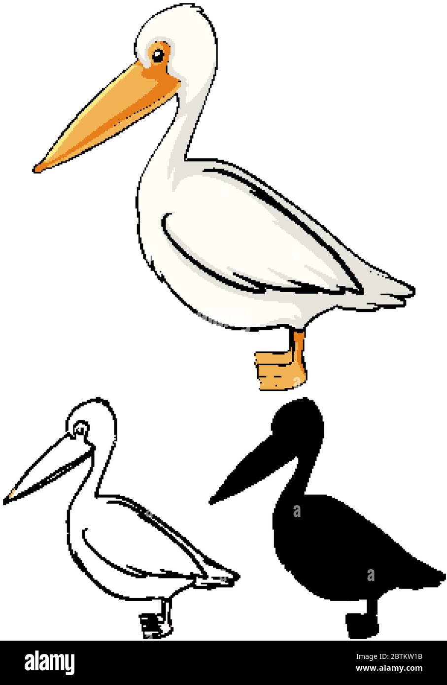 Set of pelican cartoon illustration Stock Vector Image &amp; Art - Alamy