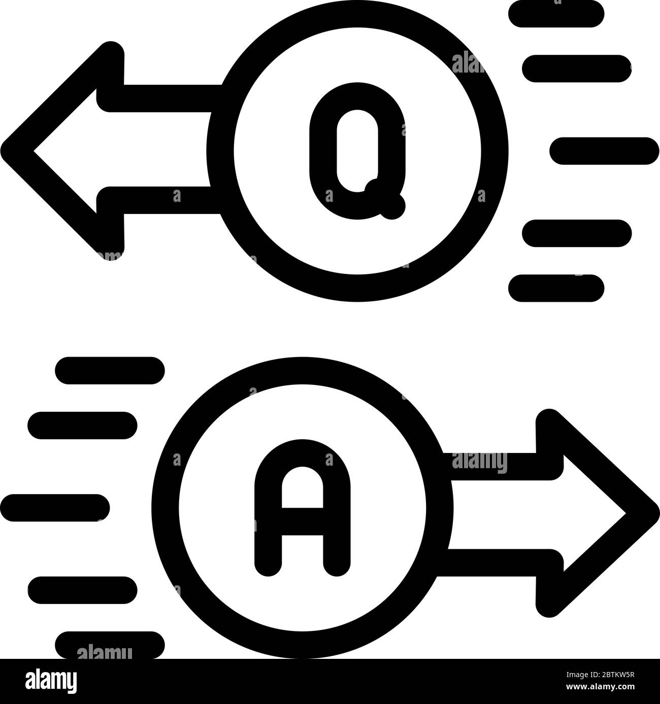 question answer icon vector outline illustration Stock Vector Image