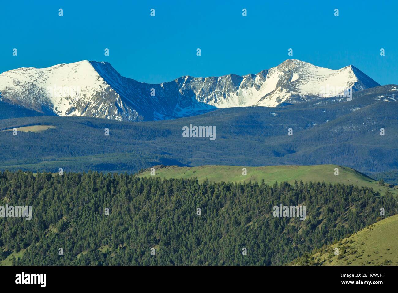 deer lodge mountain and mount powell in the flint creek range near deer