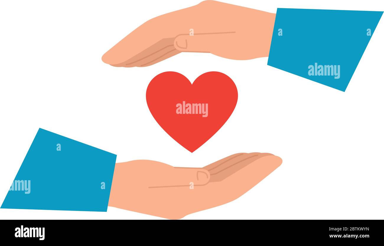 hands with love symbol, hand holding heart shape Stock Vector Image ...