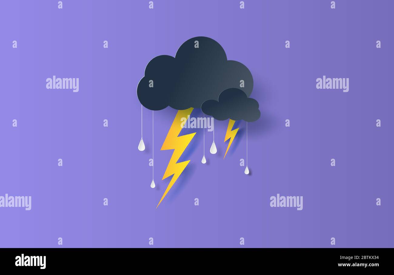 Illustration of Cloud and rain season on sky dark background.Overcast ...