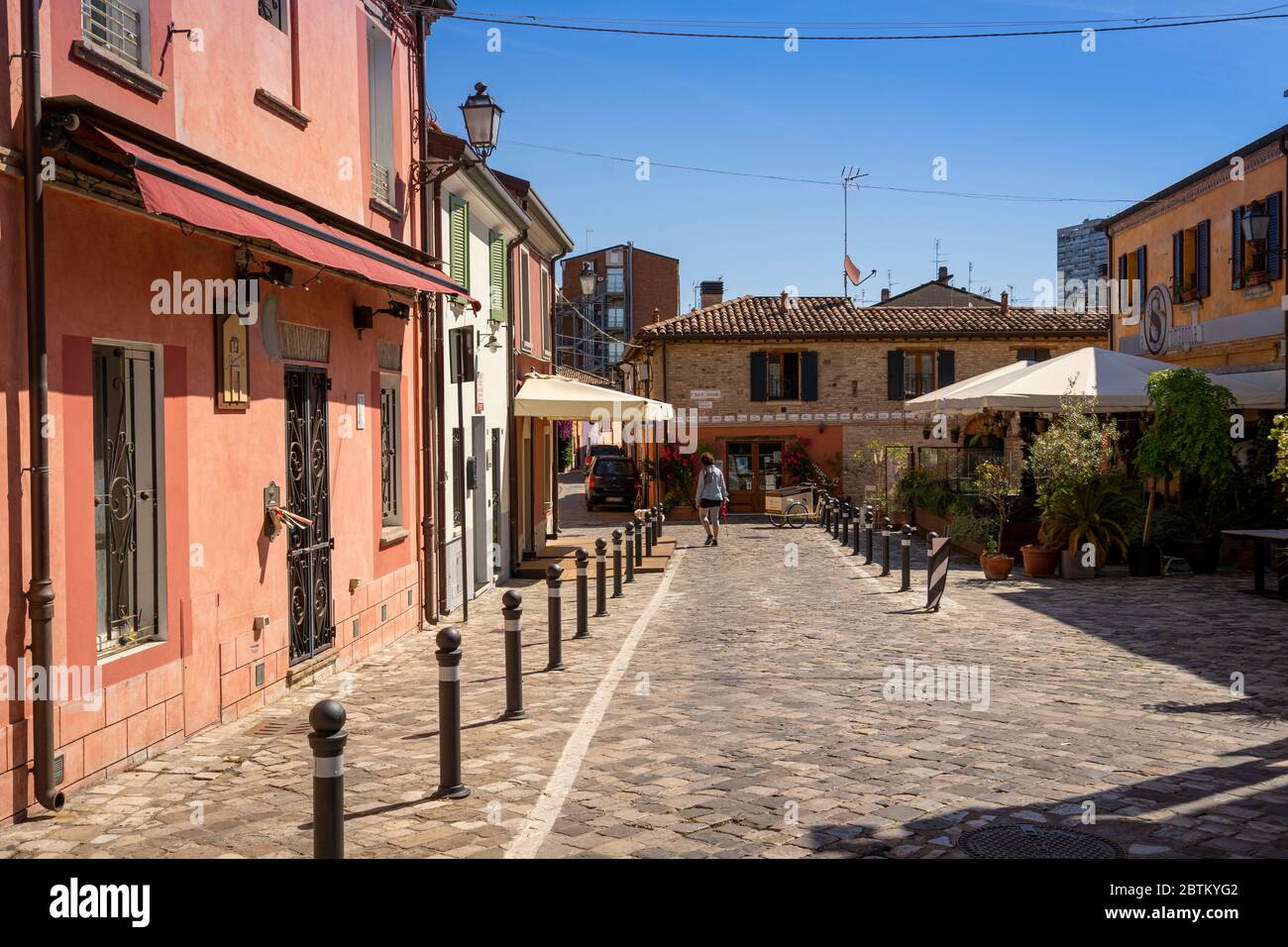 San Giuliano a Mare famous for its Fellini inspired graffiti, Rimini, Emilia Romagna, Italy, Europe. Stock Photo