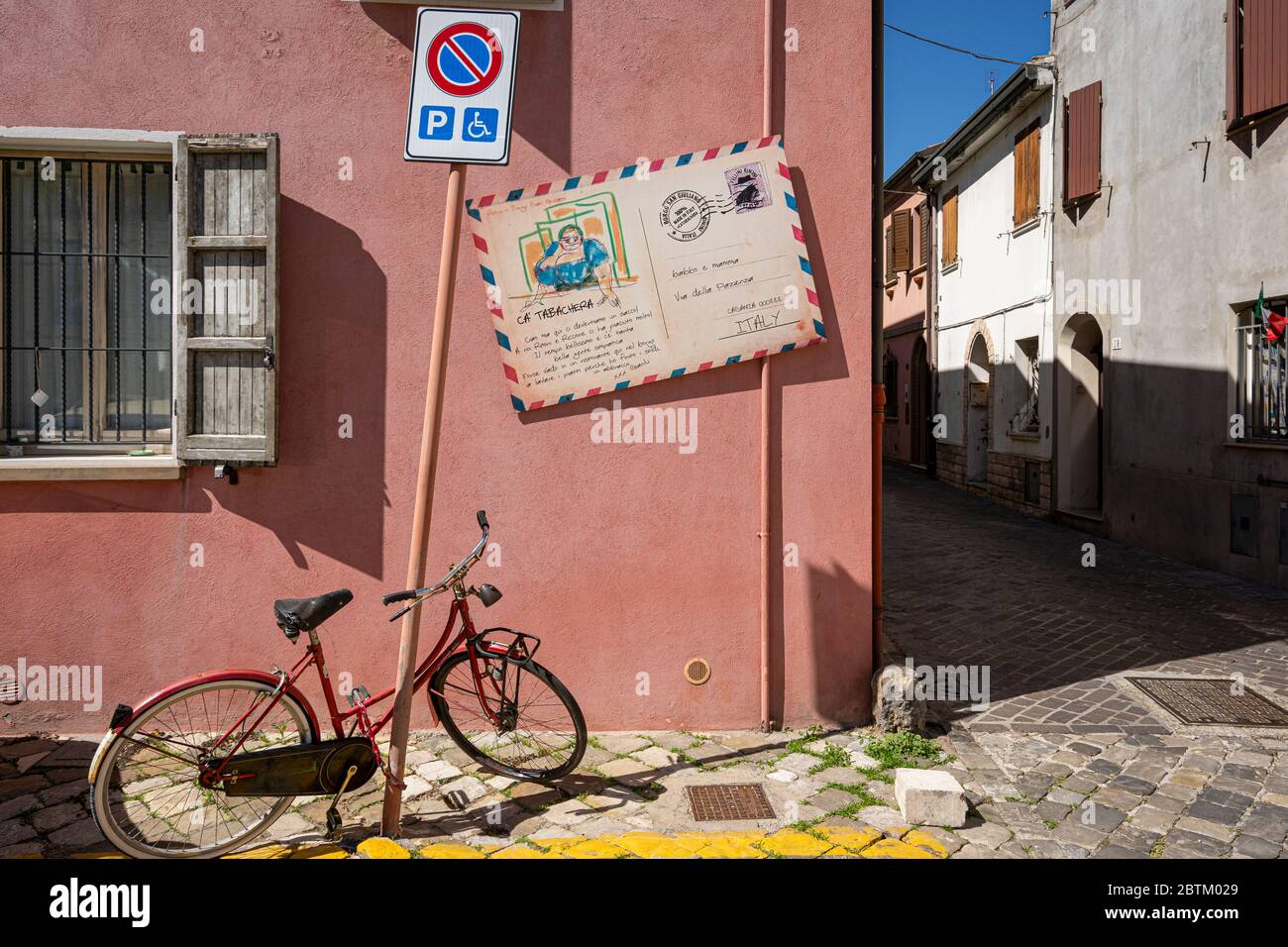 San Giuliano a Mare famous for its Fellini inspired graffiti, Rimini, Emilia Romagna, Italy, Europe. Stock Photo