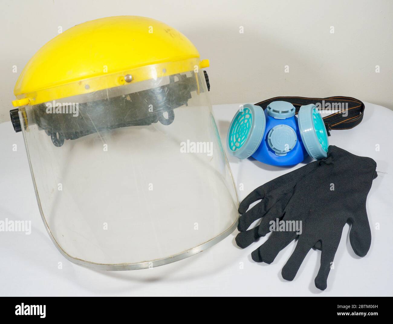 Examples of Personal Protective Equipment. Photo taken in a shop in Benguet, Philippines on May 27, 2020. Stock Photo