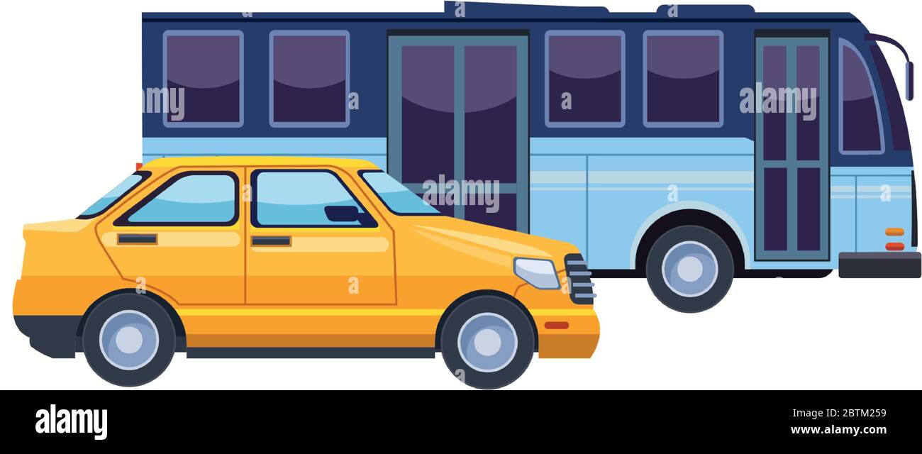 taxi and bus transport vehicles Stock Vector Image & Art - Alamy