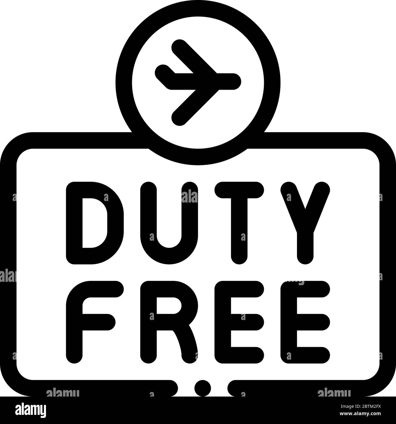 duty free sign icon vector outline illustration Stock Vector Image