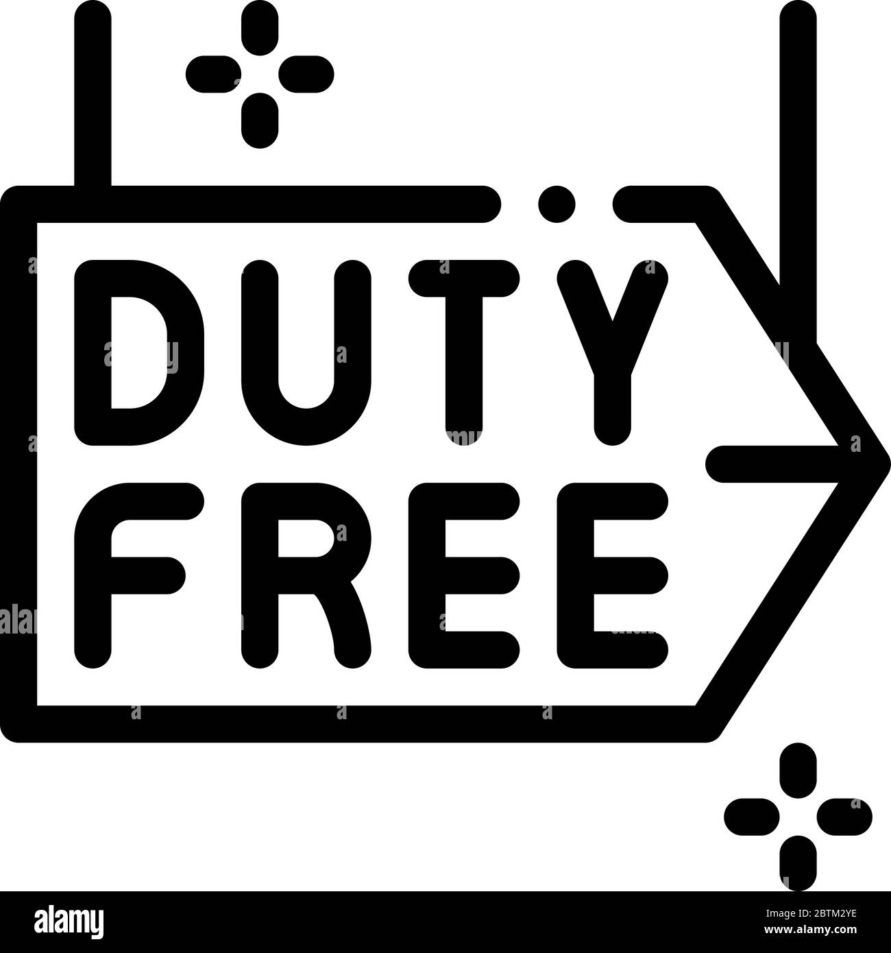 duty free pointer icon vector outline illustration Stock Vector Image