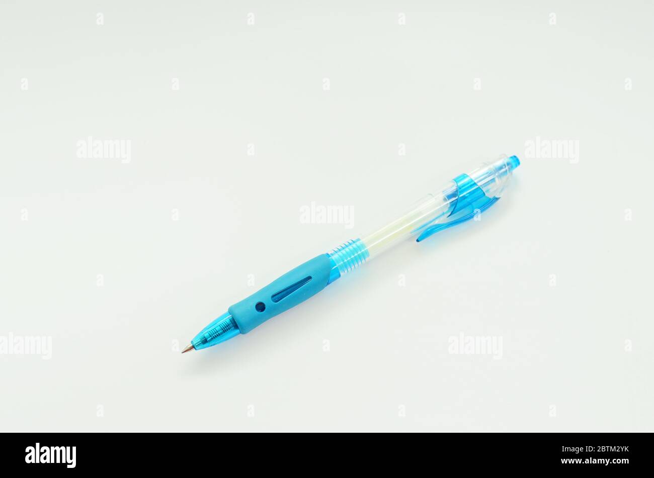 Blue Ballpoint Pen Isolated On White background Stock Photo Alamy