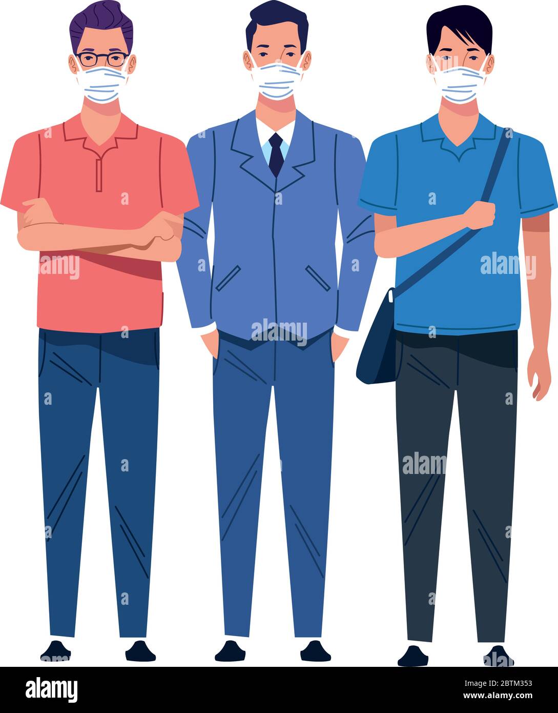young men using medical masks characters Stock Vector Image & Art - Alamy