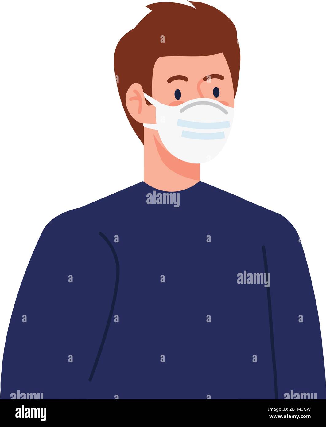 man using protective surgical mask for covid 19 prevention Stock Vector ...