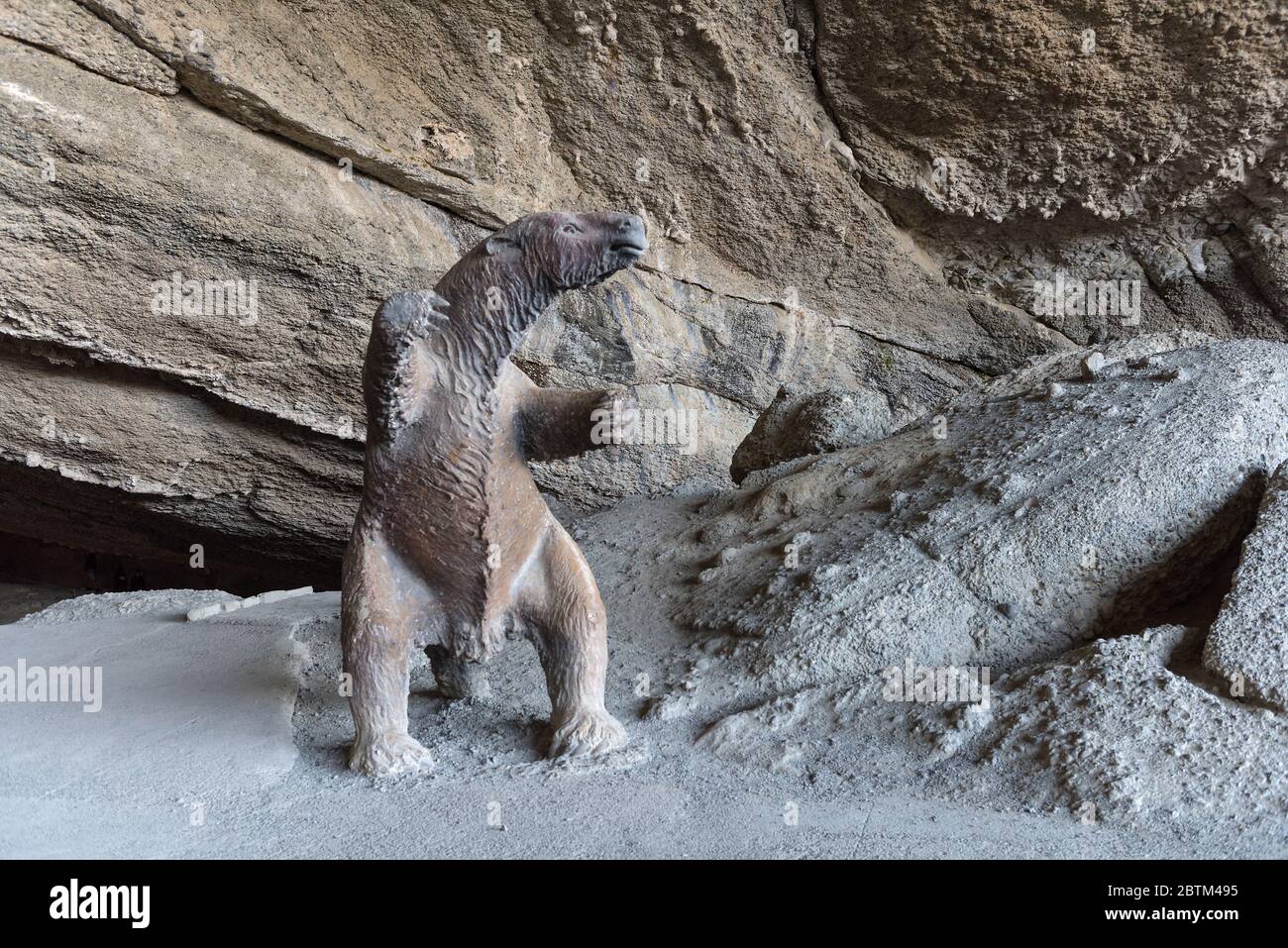 Statue of Mylodon, Mylodon Cave natural monument near Puerto Natales, Chile Stock Photo