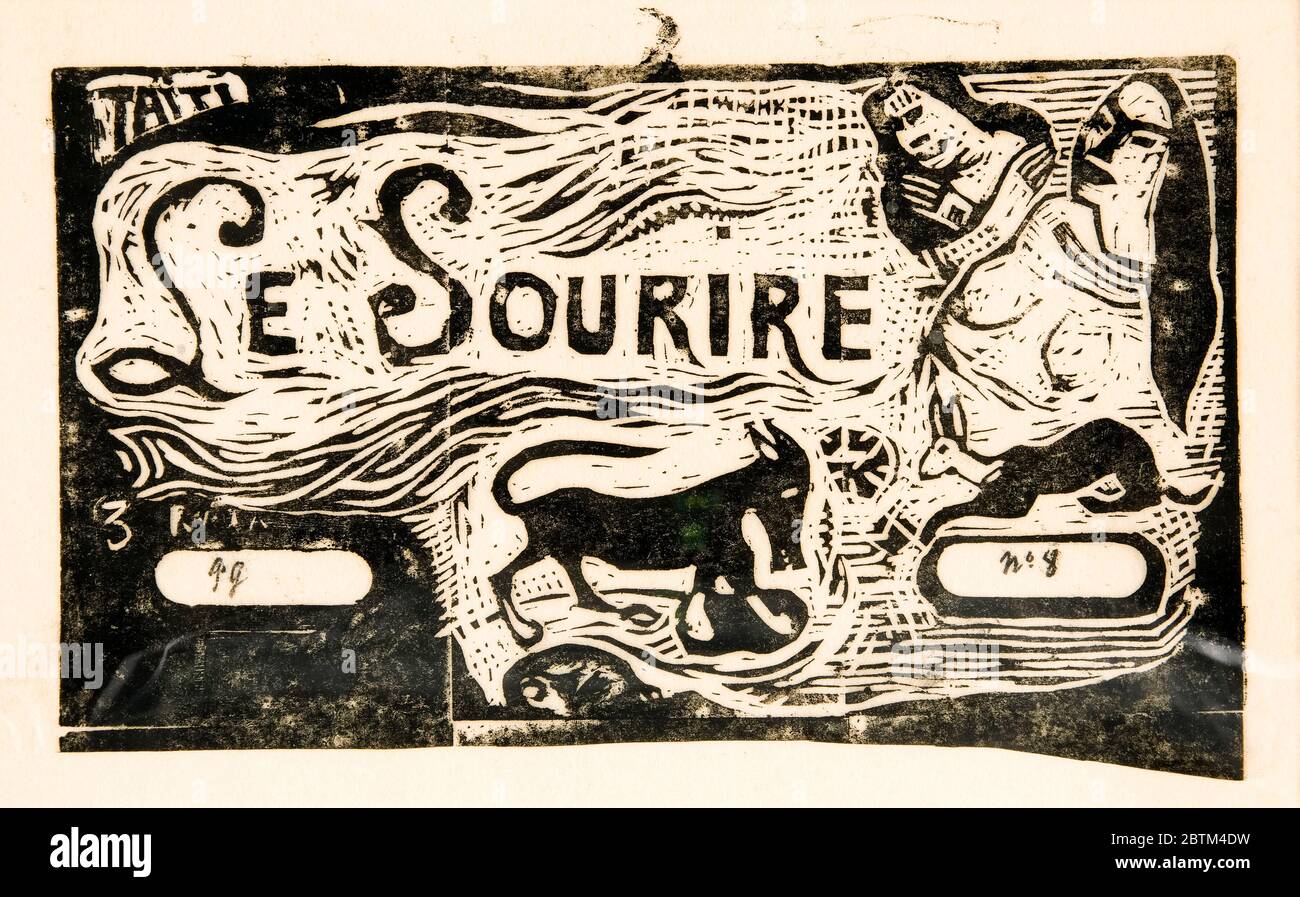 Paul Gauguin, Title for Le Sourire, woodcut print, 1899-1900 Stock Photo