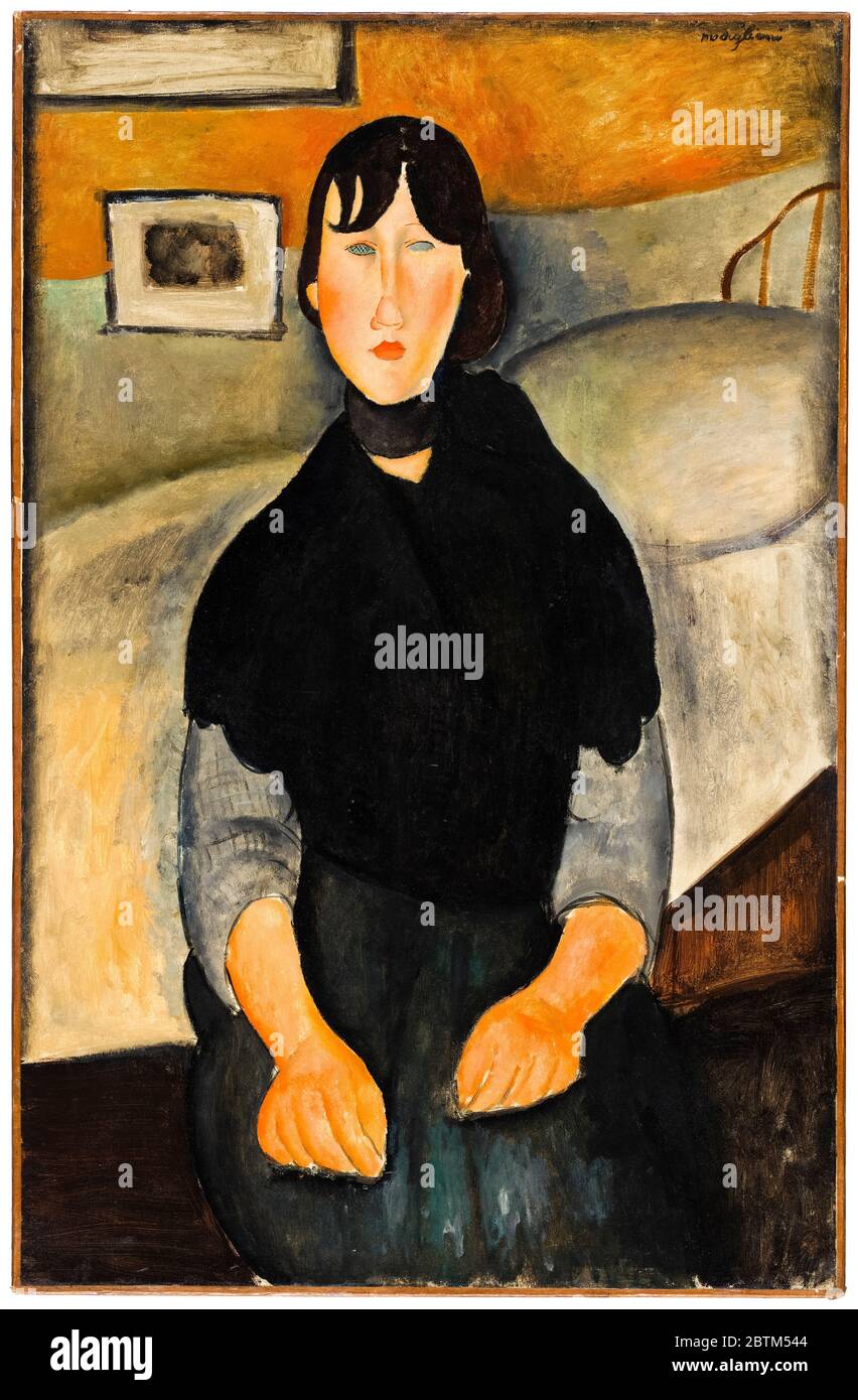 Amedeo Modigliani, Young Woman of the People, painting, 1918 Stock Photo