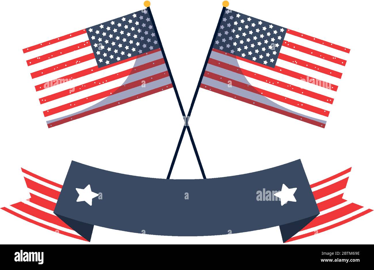 Usa flags with ribbon design, United states independence day and ...