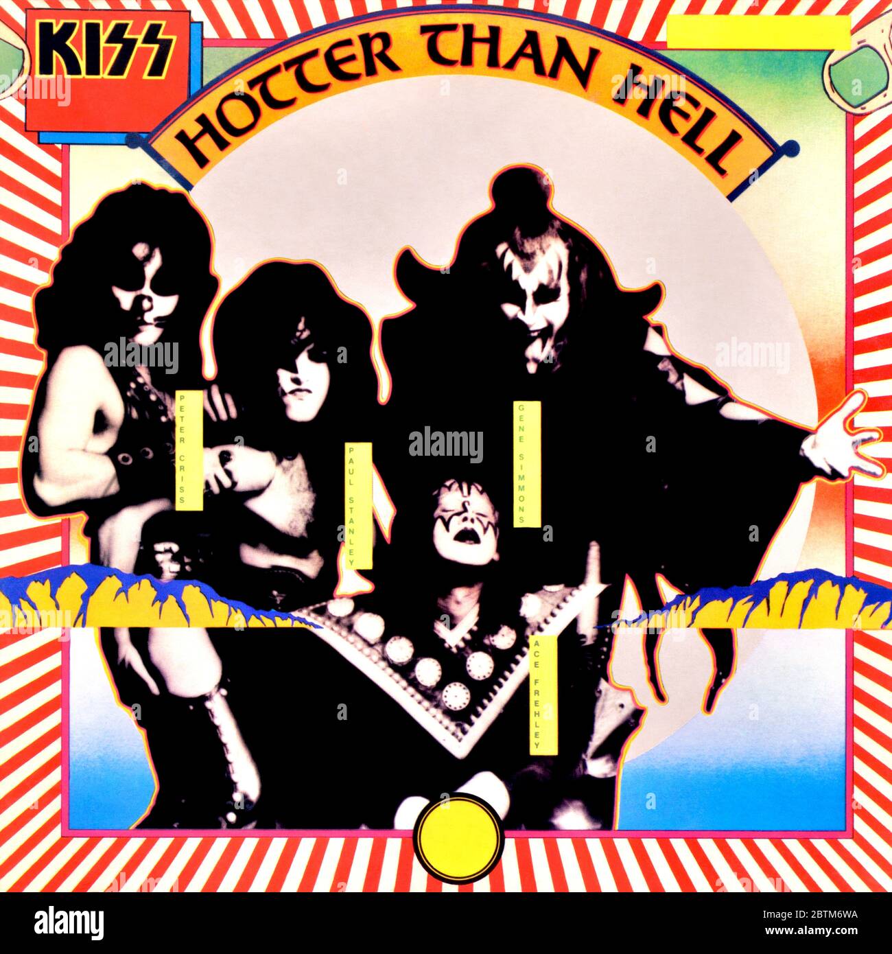 Kiss - original vinyl album cover - Hotter Than Hell - 1974 Stock
