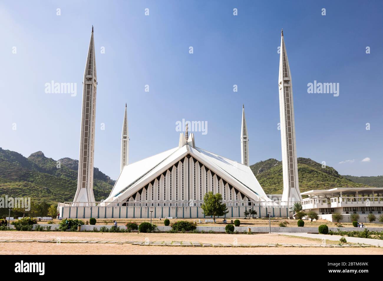 Faisal Mosque, modern mosque shaped like Bedouin tent, Islamabad, Islamabad Capital Territory, Pakistan, South Asia, Asia Stock Photo