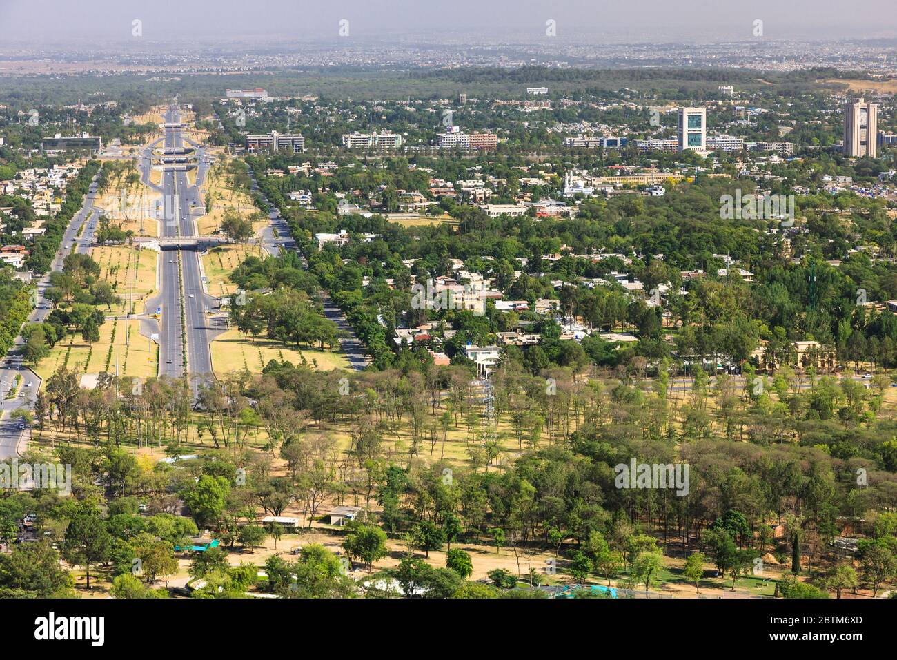 Islamabad city view, from Daman-e-Koh,  hill top garden. Margala Hills, Islamabad, Islamabad Capital Territory, Pakistan, South Asia, Asia Stock Photo