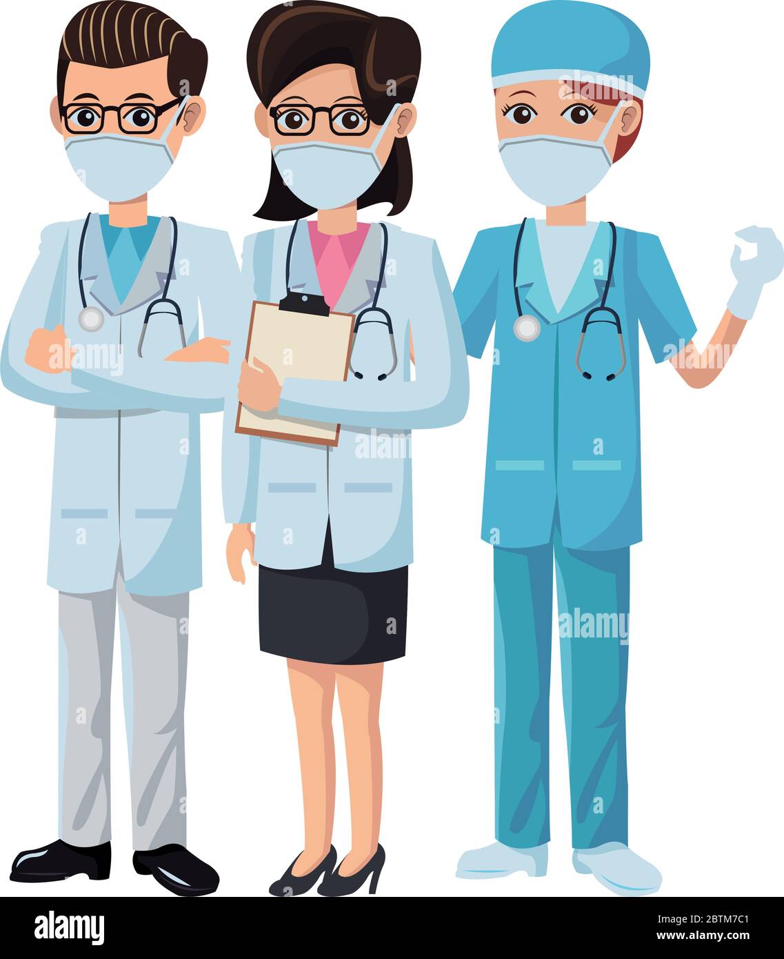group of doctors using medical masks Stock Vector Image & Art - Alamy