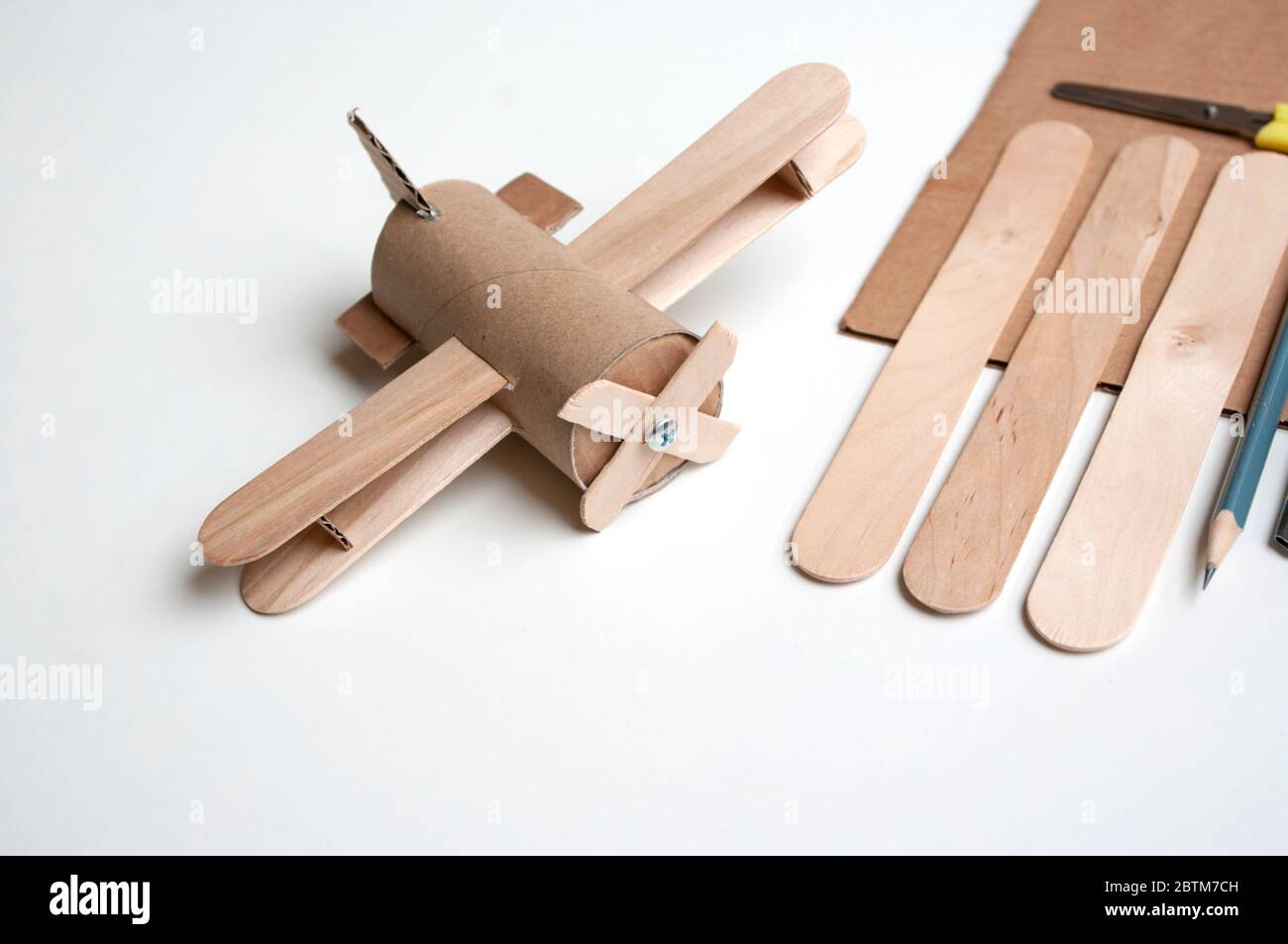 Aircraft hand made toy from paper, diy for kids, decoration for child