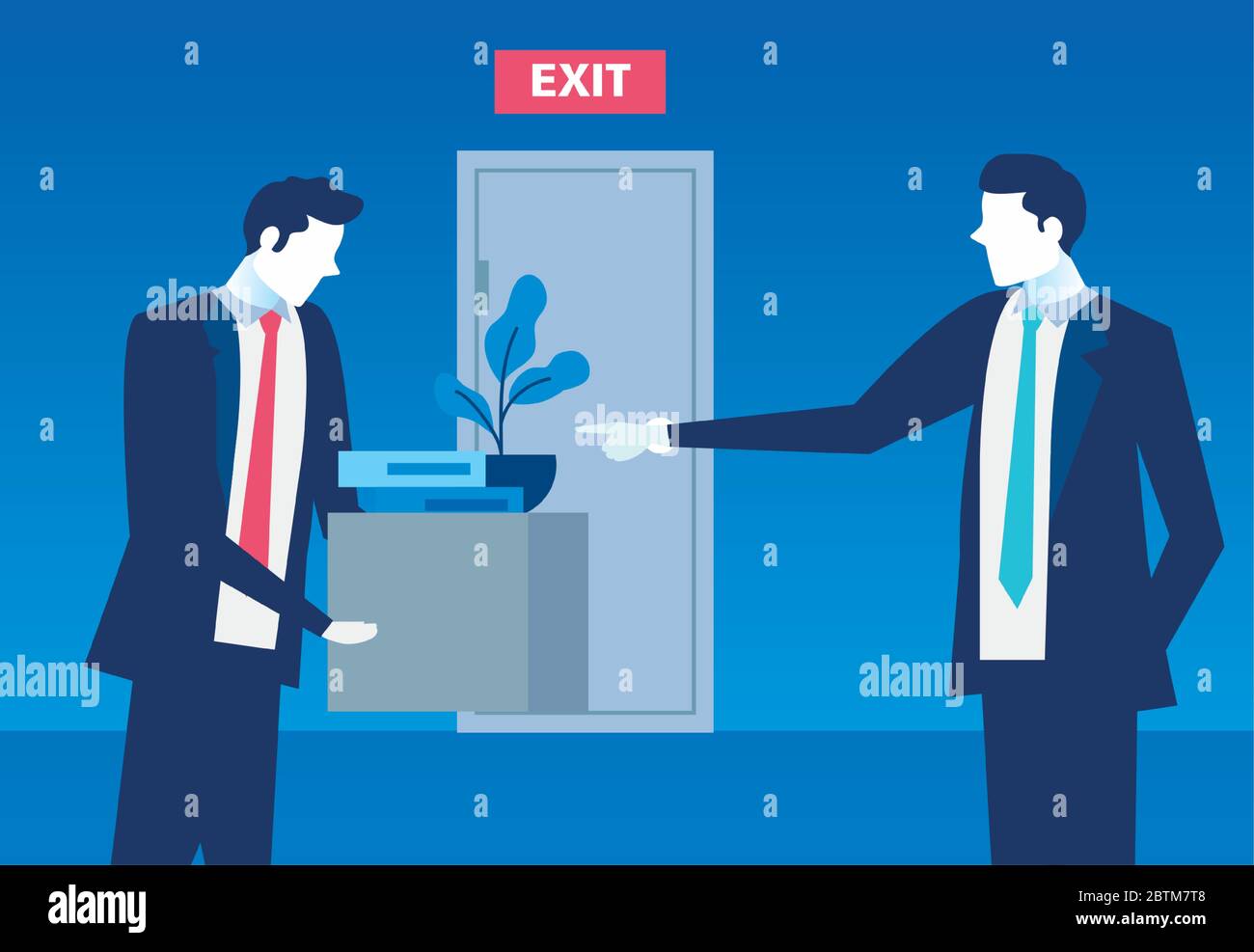 Businessman being kicked out layoff concept Vector Image