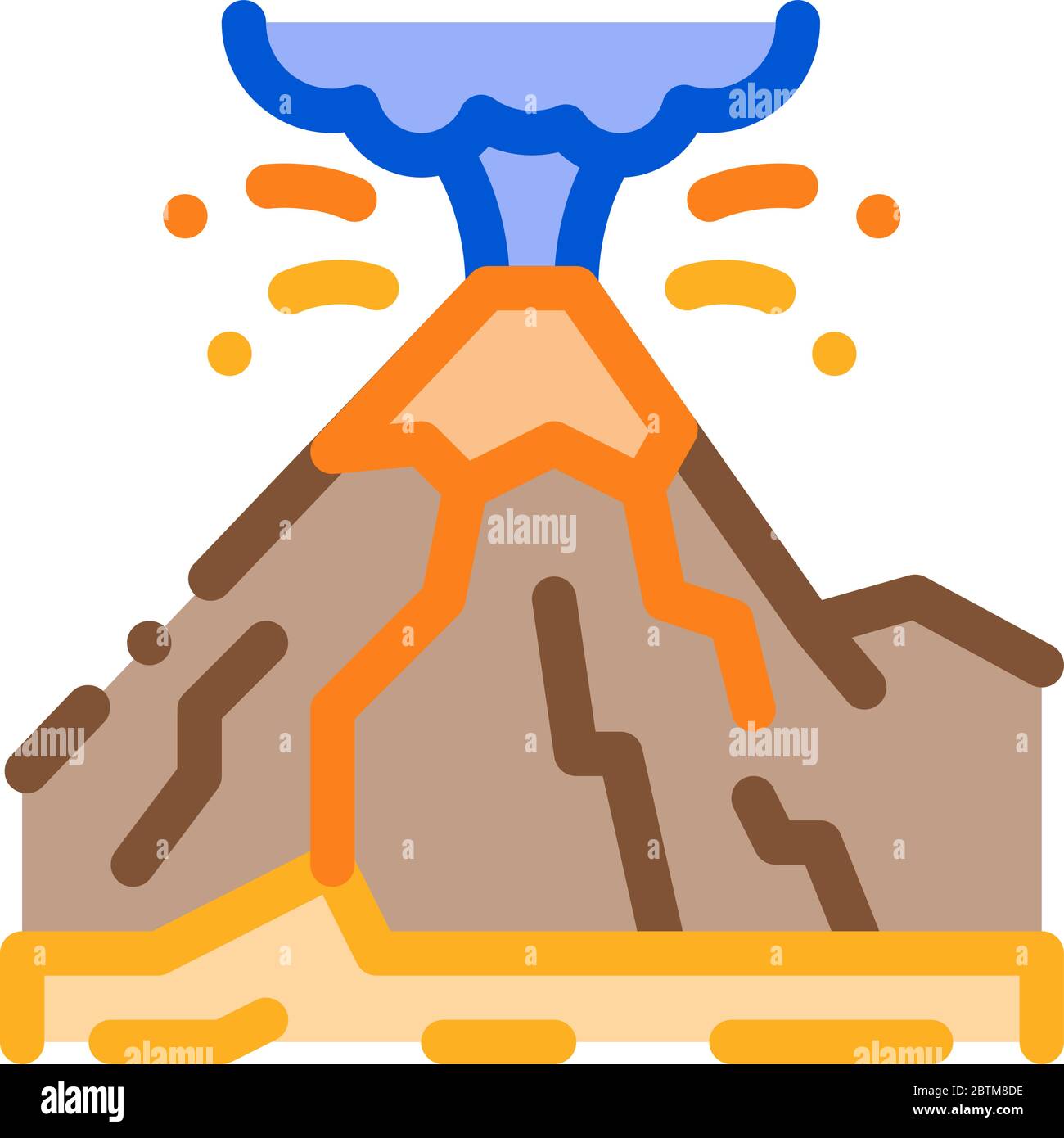 mountain eruption icon vector outline illustration Stock Vector Image ...