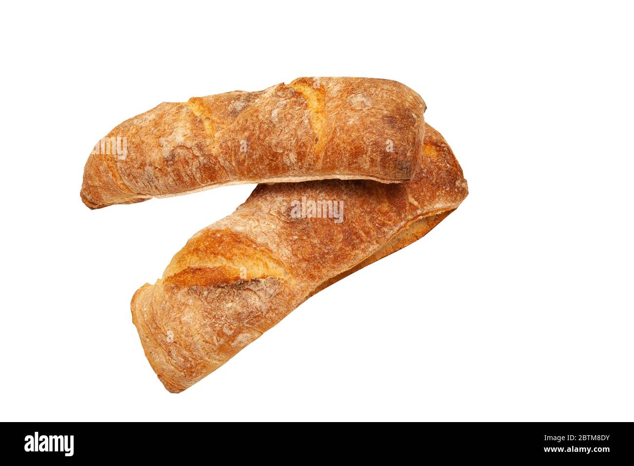 French loaf isolated on a white background Stock Photo - Alamy