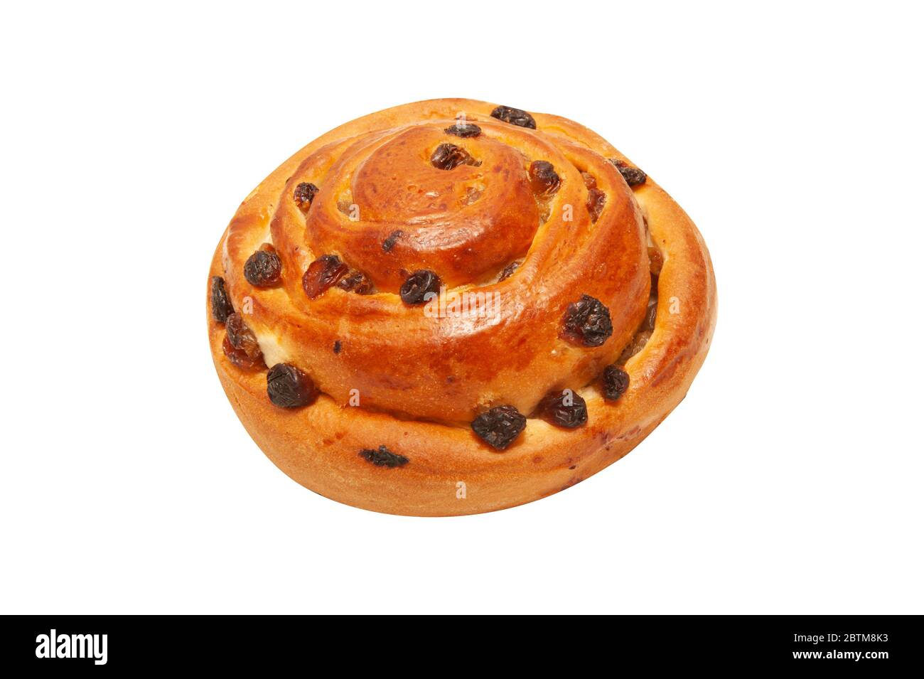 Raisin buns isolated on white background Stock Photo