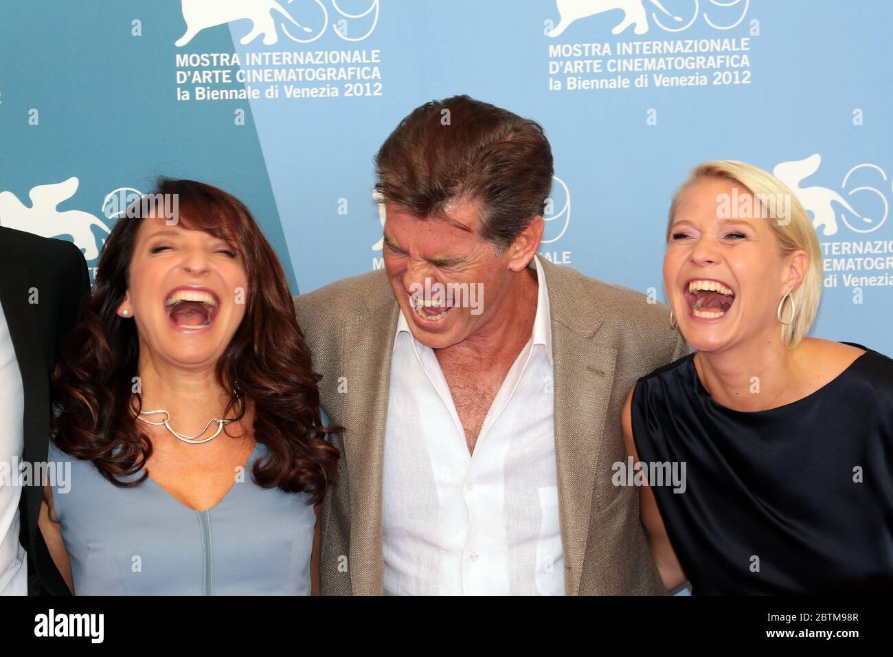VENICE, ITALY SEPTEMBER 02 Susanne Bier, Pierce Brosnan and Trine Dyrholm attends the 'Love