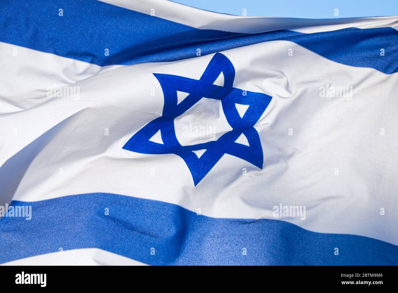 Flag Of Israel Depicts A Blue Star Of David On A White Background Between Two Horizontal Blue Stripes Stock Photo Alamy