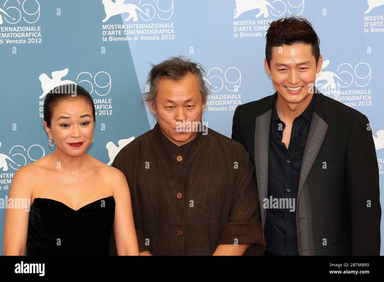 VENICE, ITALY - SEPTEMBER 04: Kim Ki-duk, Cho Min-soo and Lee Jung-jin attends the 'Pieta' Photocall during the 69th Venice Film Festival Stock Photo