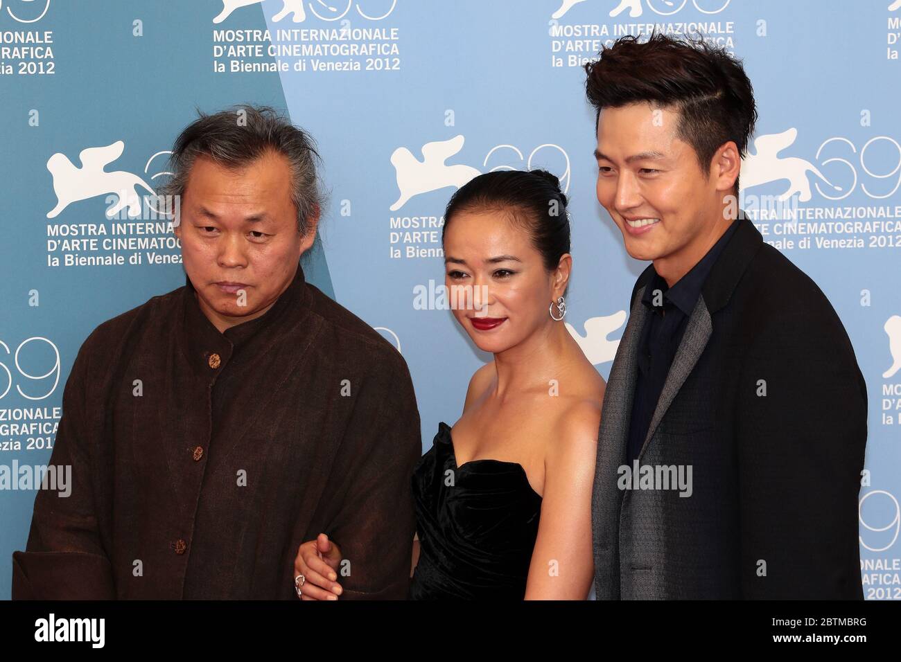 VENICE, ITALY - SEPTEMBER 04: Kim Ki-duk, Cho Min-soo and Lee Jung-jin attends the 'Pieta' Photocall during the 69th Venice Film Festival Stock Photo