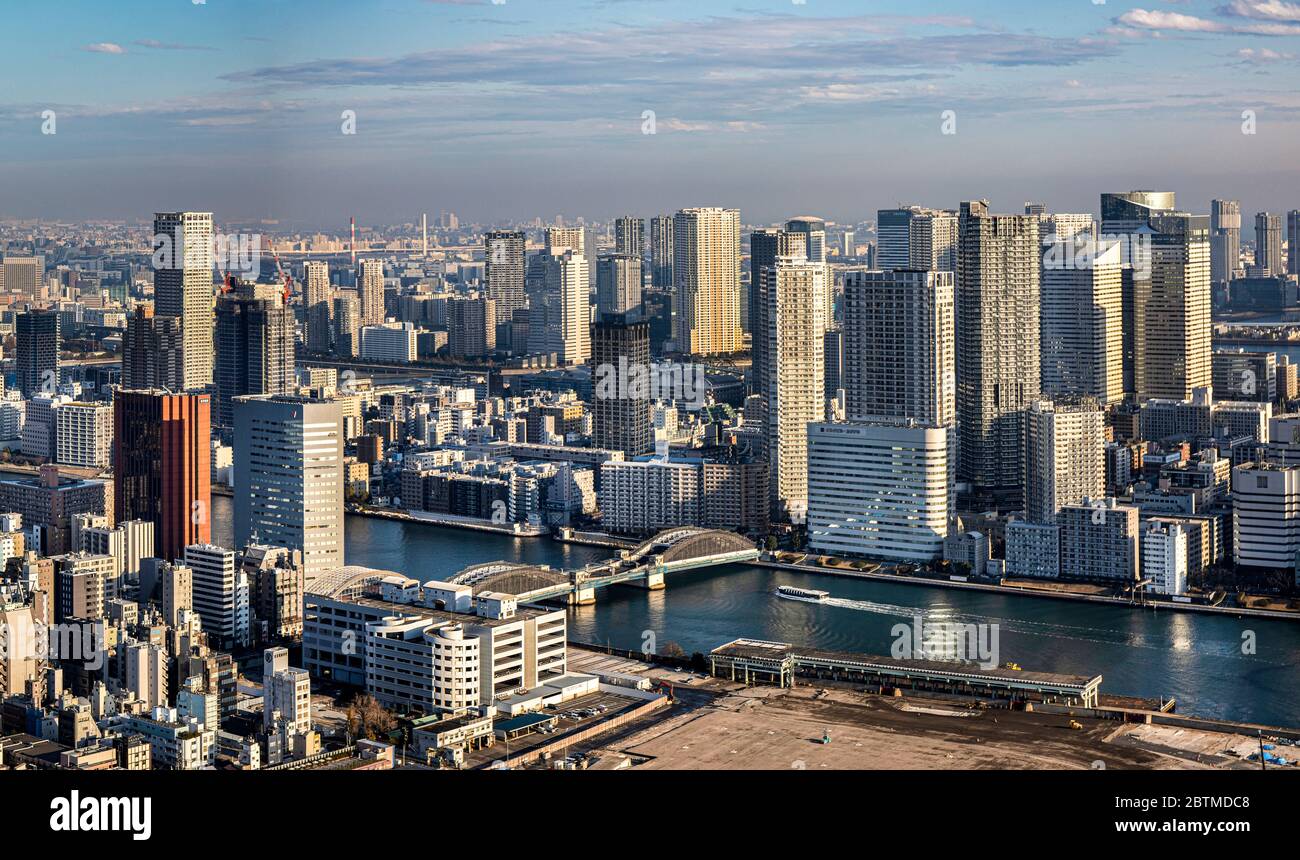 Japan ,Tokyo City, Chuo Ku Skyline Stock Photo