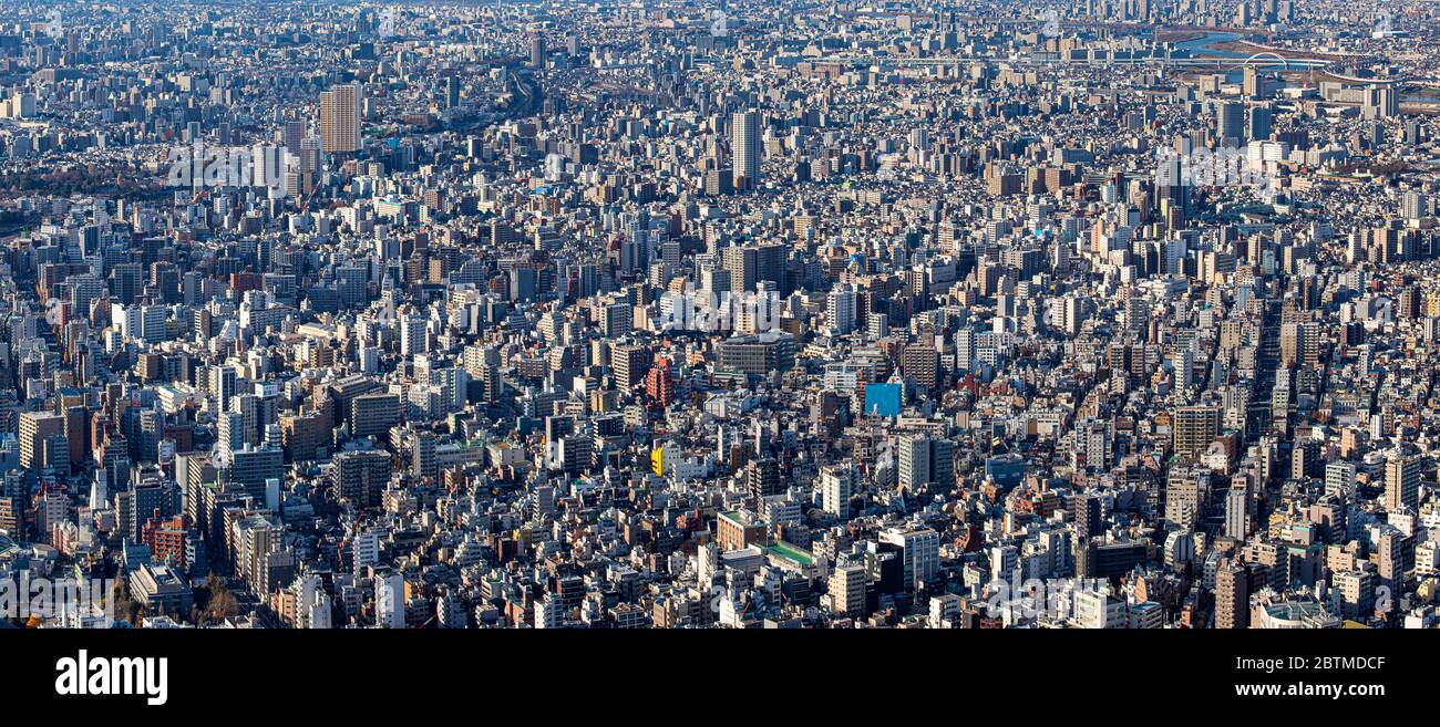 Japan ,Tokyo City, Panorama, Taito and Arakawa Ku area Stock Japan ,Tokyo City, Panorama, Taito and Arakawa Ku area Stock