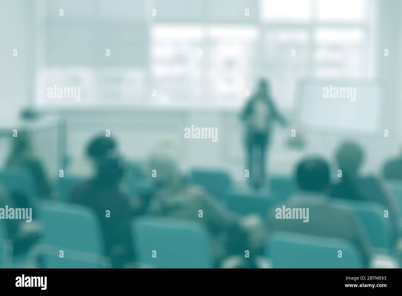 Blurred of meeting room. Blur people in Business workshop Stock Photo