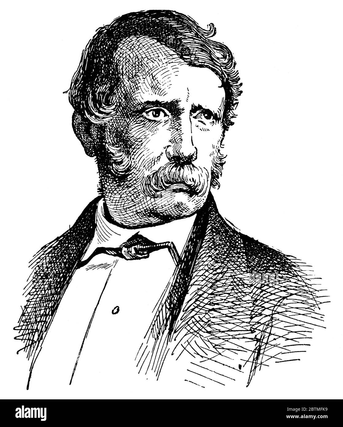 Portrait of David Livingstone was a Scottish physician, Congregationalist, an explorer in Africa, and one of the most popular British heroes. Stock Photo