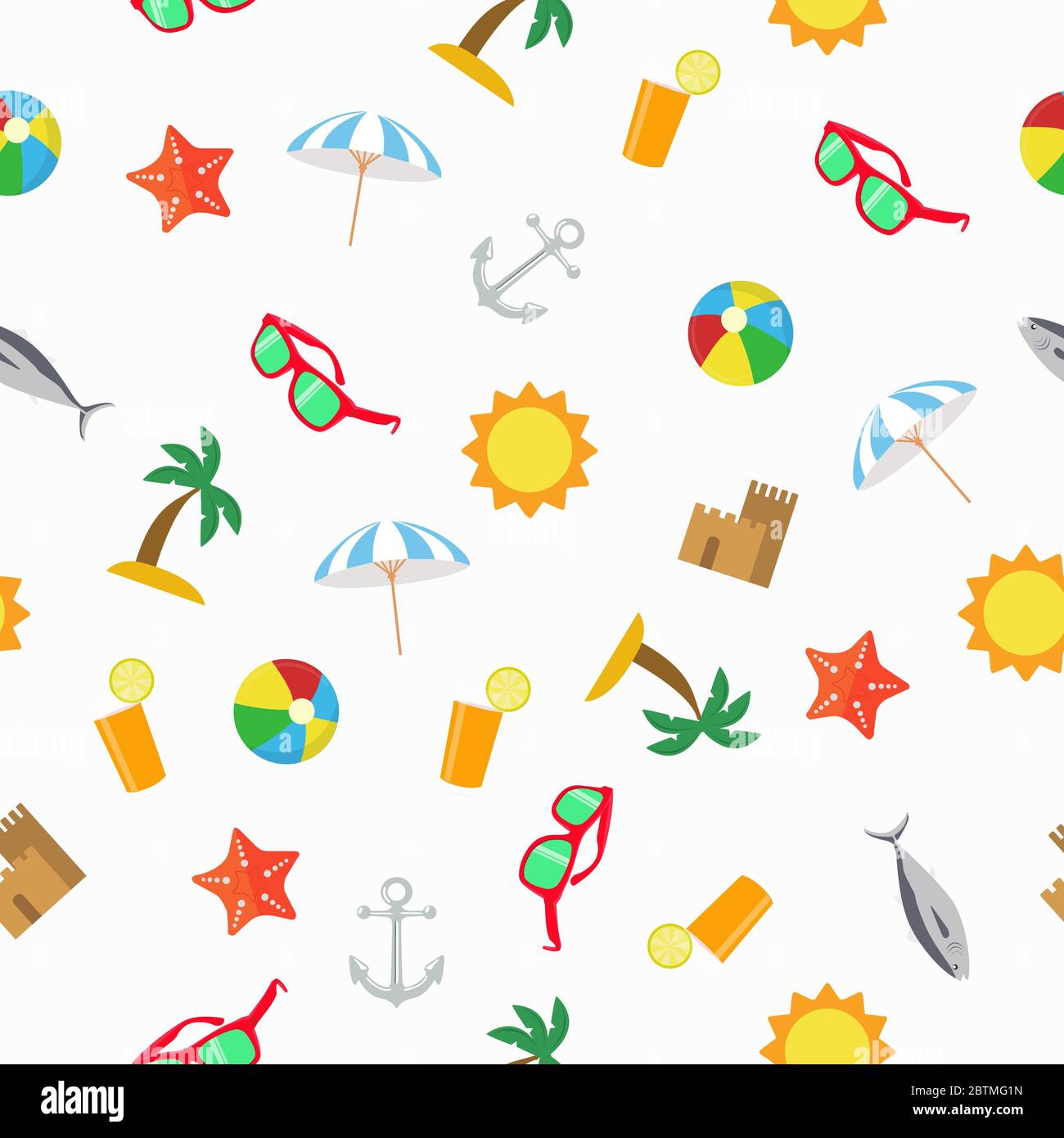 Vector Illustration Summer Seamless Pattern or Background Stock Vector ...