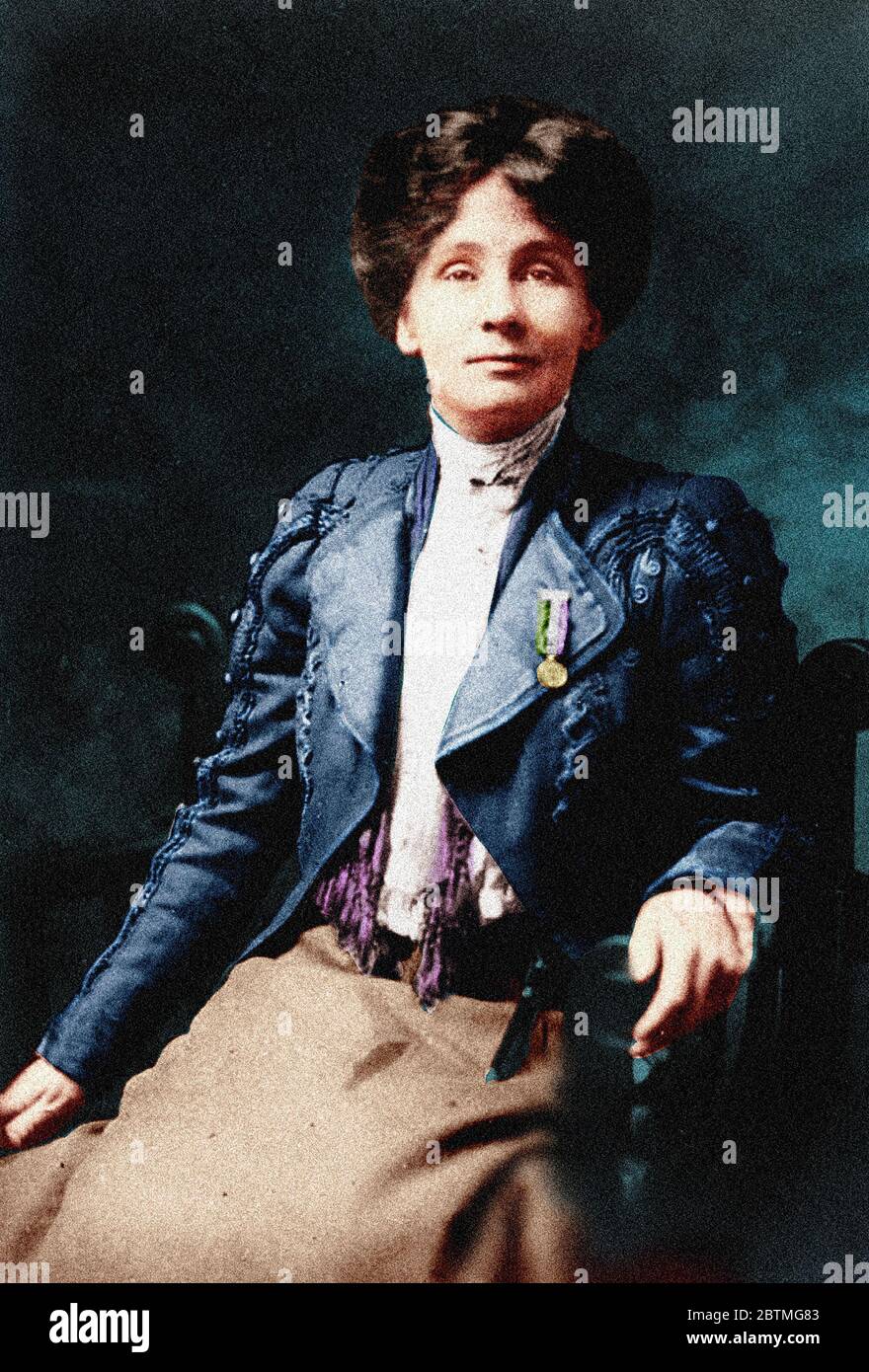 EMMELINE PANKHURST (1858-1928) English suffragette activist about 1913 Stock Photo