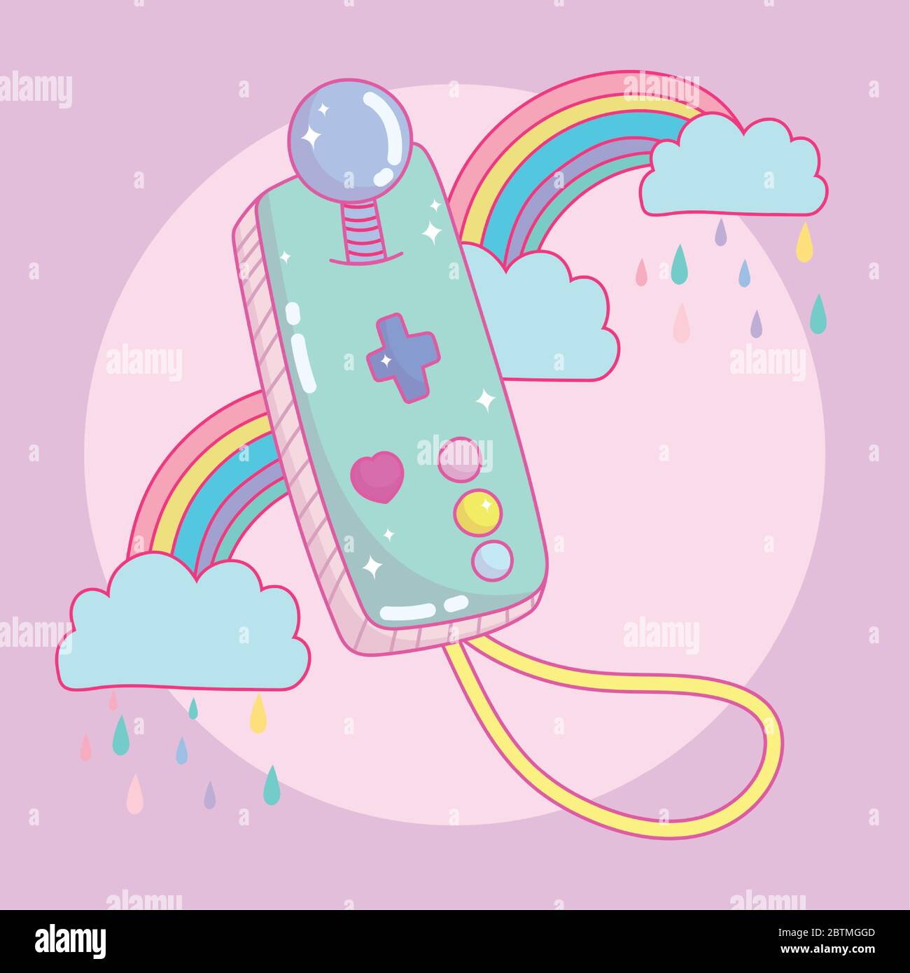 Controller Cartoon Element video game controller rainbows rain entertainment gadget device ...
