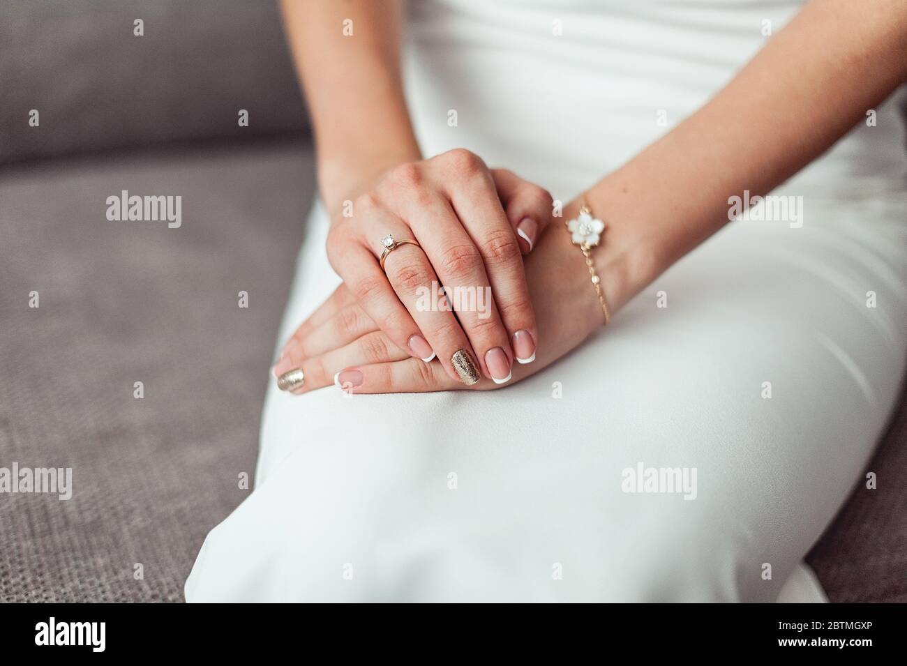 Close up brides hands wedding hi-res stock photography and images