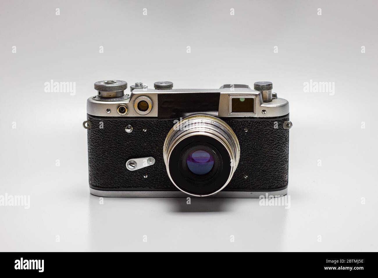 old vintage camera on white background film photography Stock Photo - Alamy