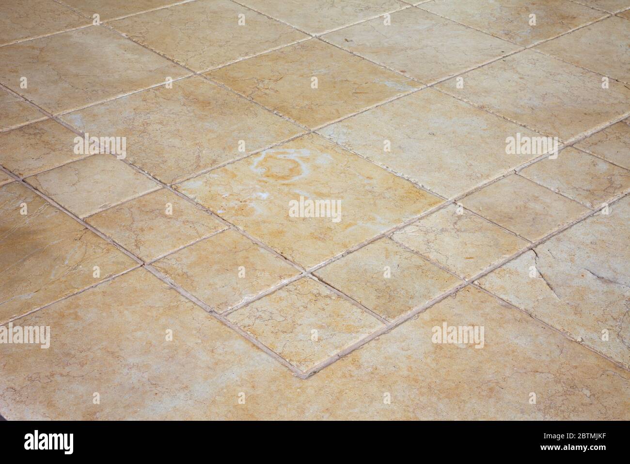Large stone tiles on the floor. Stock Photo