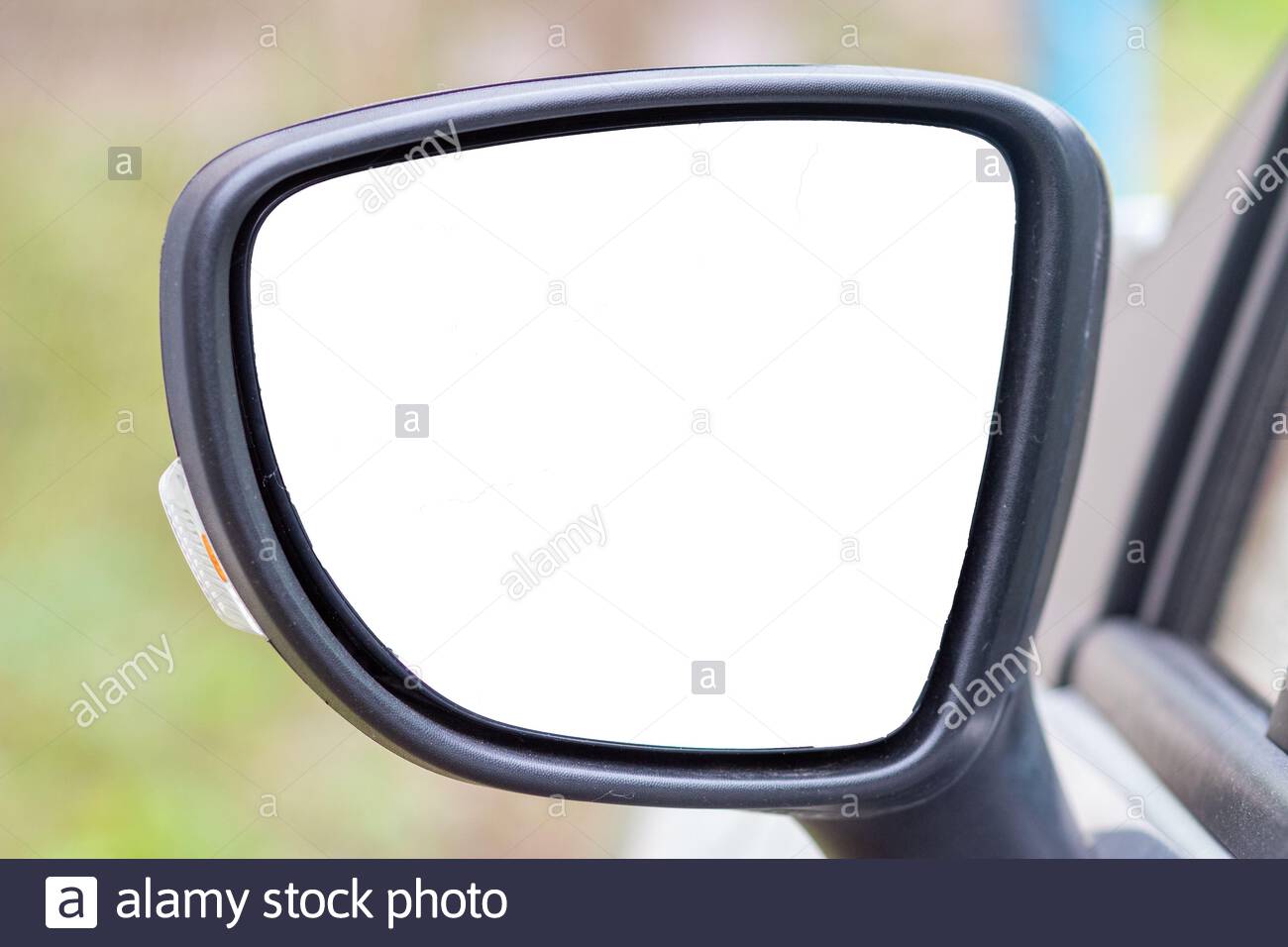 Rear View Mirror In The Car With The Mockup Background Stock Photo Alamy
