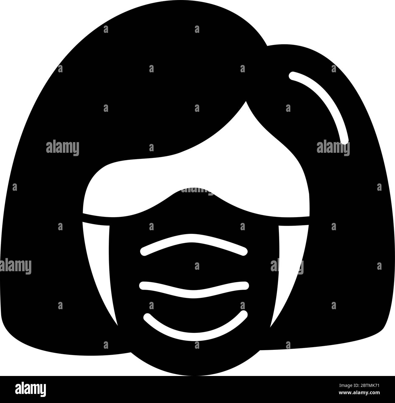 Woman face with mask icon vector in trendy black flat style isolated on ...