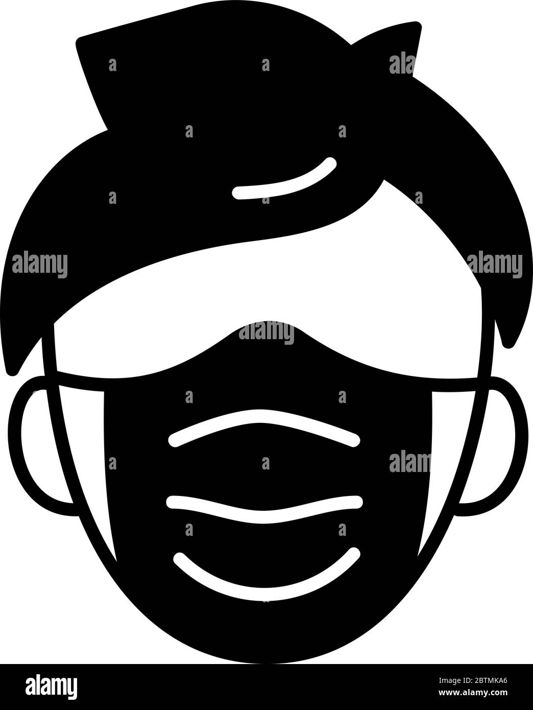 Man face with mask icon vector in trendy black flat style isolated on ...