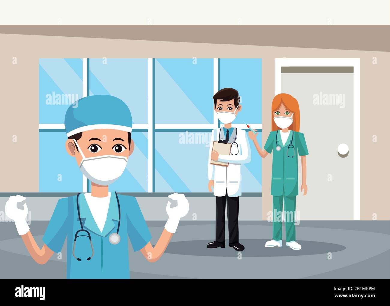 group of doctors wearing medical masks Stock Vector Image & Art - Alamy