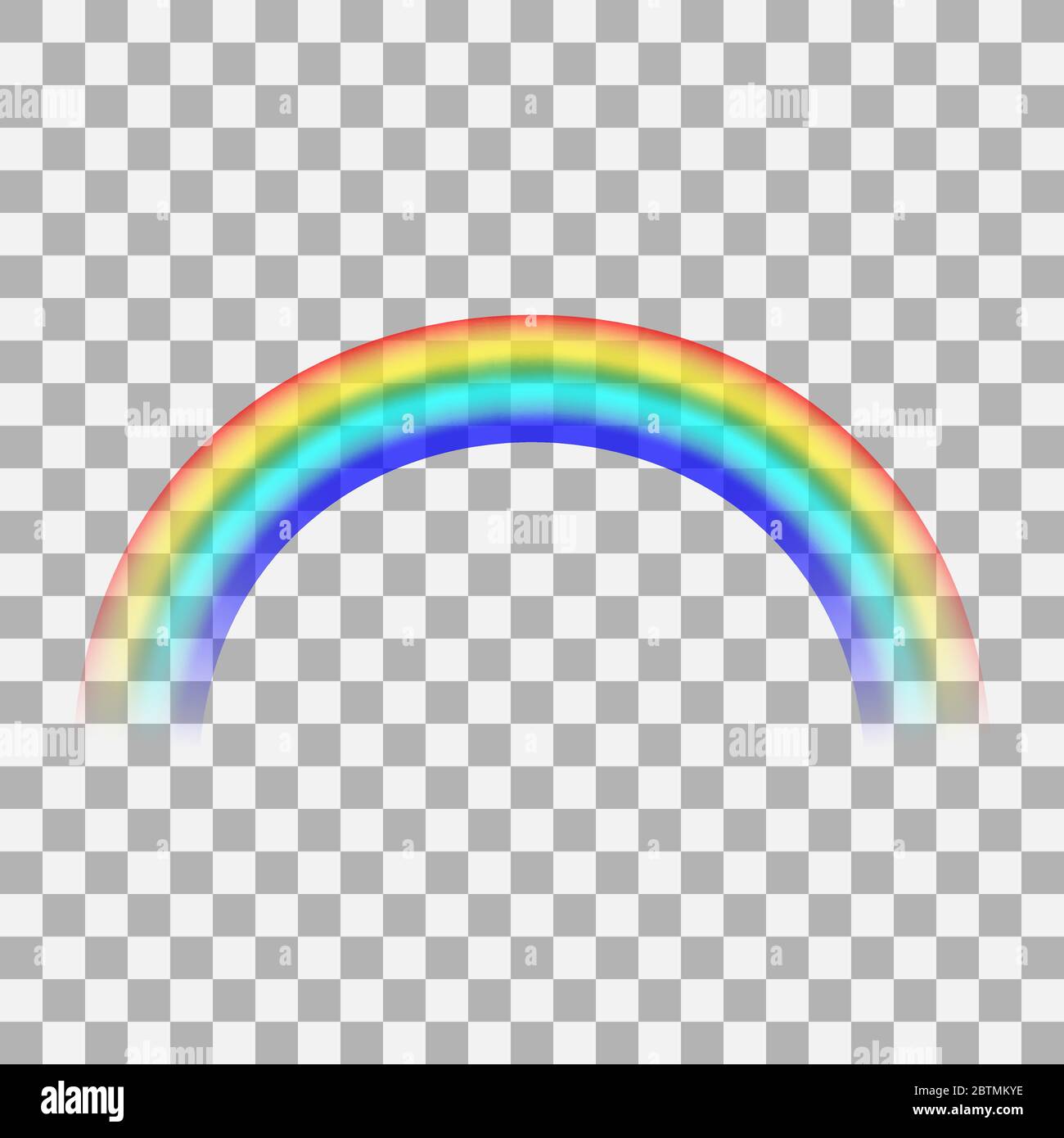 Rainbow icon isolated on transparent background. Realistic raibow 3d. Mockup. . Stock - Vector illustration. Stock Vector